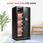 Cofre de Segurança Grande MLJ 8.1 Cu. Ft., Cofre à Prova d'Água e de Fogo, Cofre Doméstico com 2 Prateleiras Removíveis e Armários Internos para Armazenar Dinheiro, Medicamentos, Joias e Outros Objetos de Valor (Fechadura com Teclado)