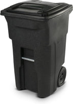 Toter 25564-R1209 Residential Heavy Duty Two Wheeled Trash Can, Blackstone, 64 Gallon