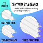 CBW DOORS KC-FLAT VINYL White Vinyl Sliding Door Track, 72 Inches - Pack of 1