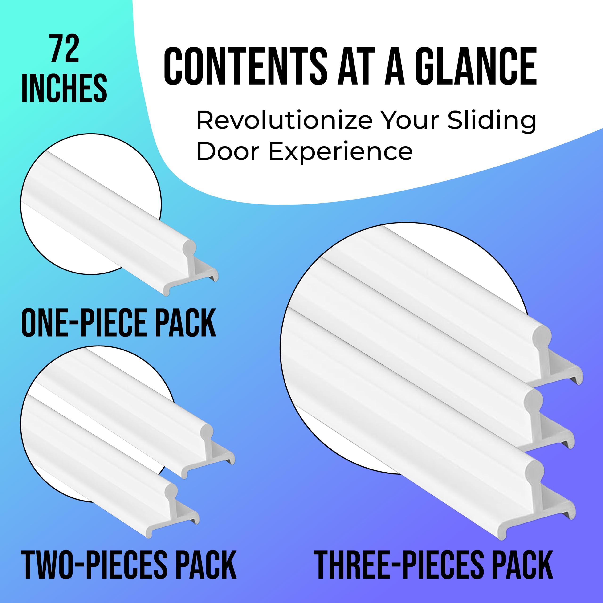 CBW DOORS KC-FLAT VINYL White Vinyl Sliding Door Track, 72 Inches - Pack of 1