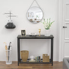 Ecoprsio Console Table Sofa Table with Mesh Shelves, 2 Tier Entryway Table Foyer Table for Entryway, Front Hall, Hallway, Sofa, Couch, Living Room, Coffee Bar, Kitchen, Grey, 32 Inch