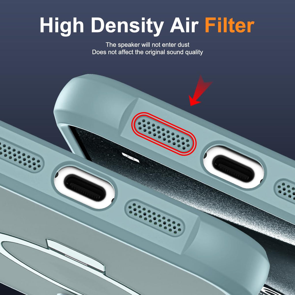 SKYLMW Compatible with iPhone 12 Pro Max Case & iPhone 13 Pro Max Case with Invisible Magnetic O-Ring Stand Case for iPhone 12 & 13 Pro Max 6.7" [Compatible with MagSafe][Great Grip Feeling], Blue