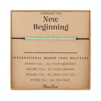 RareLove Nouveau Départ Cadeaux pour Femmes Bracelet Perlé en Code Morse, Encouragement Inspirant pour Amies, Cadeaux de Réconfort pour Divorce Rupture, Bracelets Message Secret Étanches Petit Poney Graine