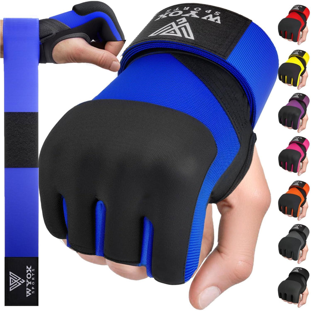 WYOX Gel Boxing Hand Wraps Inner Gloves for Men & Women, 80cm Quick Wrist Straps, Padded Knuckle Protection for Muay Thai Kickboxing, Hand Wraps for Boxing & Martial Arts