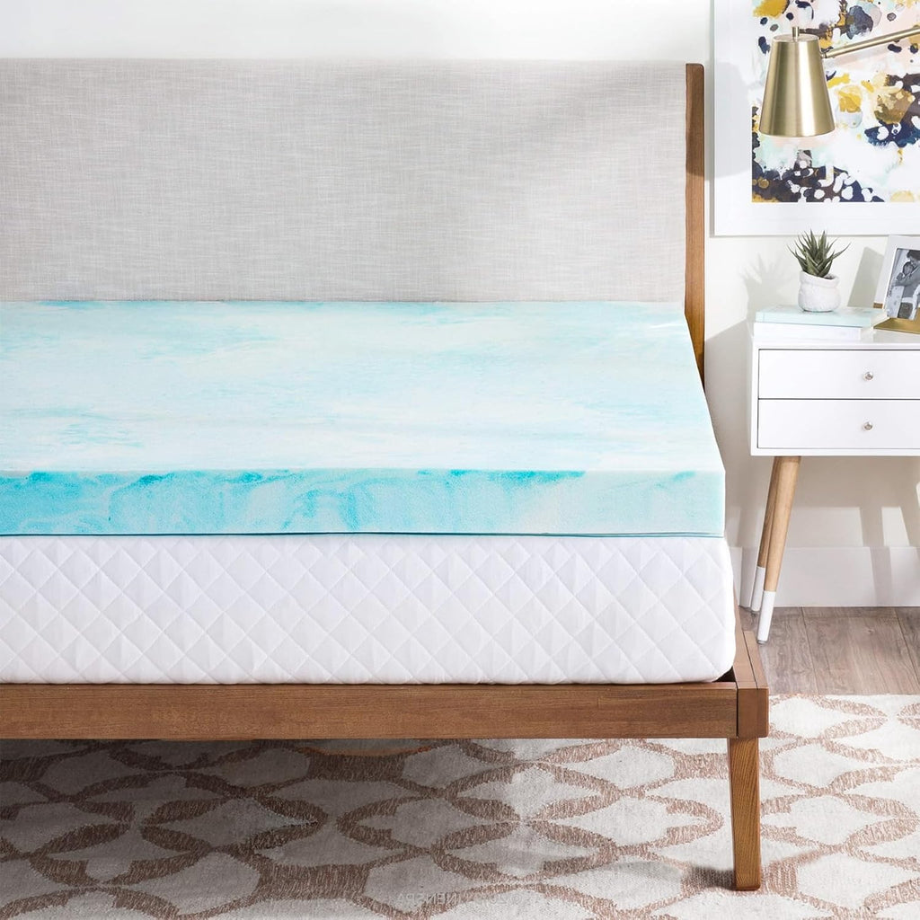 OLIXIS Gel Memory Foam Mattress Topper, Twin 2 Inch, Cooling Gel Infused Soft Comfy Breathable, Pressure-Relieving, CertiPUR-US Certified