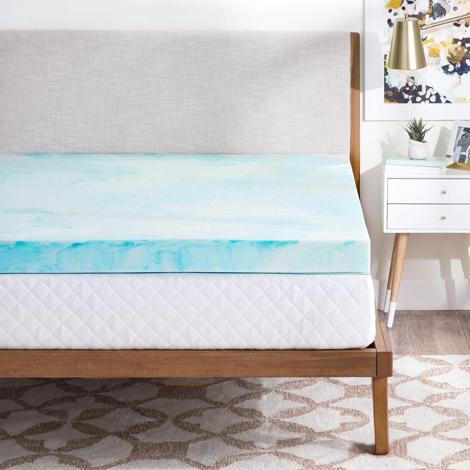 OLIXIS Gel Memory Foam Mattress Topper, Twin 2 Inch, Cooling Gel Infused Soft Comfy Breathable, Pressure-Relieving, CertiPUR-US Certified