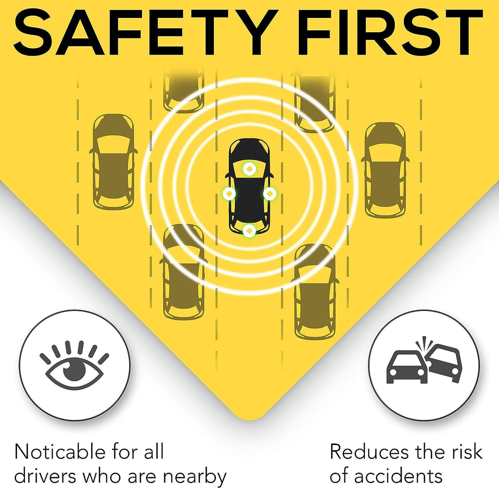 Baby On Board MAGNET Sign for Car - 2 Pack, 5" by 5" - Essential Magnetic Sticker for Bumper - Bright Yellow and Reflective - Best Safety Sign Accessories for Cars