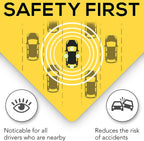 Baby On Board MAGNET Sign for Car - 2 Pack, 5" by 5" - Essential Magnetic Sticker for Bumper - Bright Yellow and Reflective - Best Safety Sign Accessories for Cars