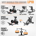 Mikolo Leg Press Hack Squat Machine, 30-Degree Compact Leg Press Machine for Home Gym, Hack Squat Machine with Removable Shoulder Pad, Lower Body Workout Equipment ( Combo Machine)