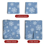 Queen Christmas Tree Sheet Set - Holiday Xmas Pattern Linen Set - Deep Pockets - Snug Fit - 4 Piece - Wrinkle Free - Comfy & Cooling Festive Winter Bedding - Easy To Care For - Kid Friendly