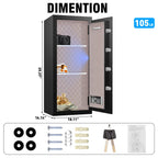 ToruKeep 9.0 Cuft Heavy Duty Home Safe Box Fireproof Waterproof, Extra Large Fire Proof Safe for Home Documents Business Office Use, Anti-Theft Digital Safety Box with Light, Removable Shelf, Handle