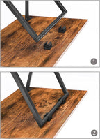 HOOBRO Folding TV Tray Tables, Set of 2 Side Table for Small Space, Industrial Snack Tables for Eating at Couch, Stable Metal Frame, Easy Assembly, Space Saving, Rustic Brown and Black BF25BZ01