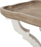 Christopher Knight Home Esther French Country Accent Table with Rectangular Top, Natural + Distressed White