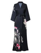PRODESIGN Kimono Robe for Women - Long Satin Sleepwear Silky Kimono Cover-Up Nightgown Japanese Bathrobe Loungewear Blouse