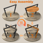 GreenForest Round Coffee Table with Storage, 30 inch Circle Center Tables for Living Room, Modern Sofa Table for Small Spaces, Home Office, Easy Assembly, Grey Wash