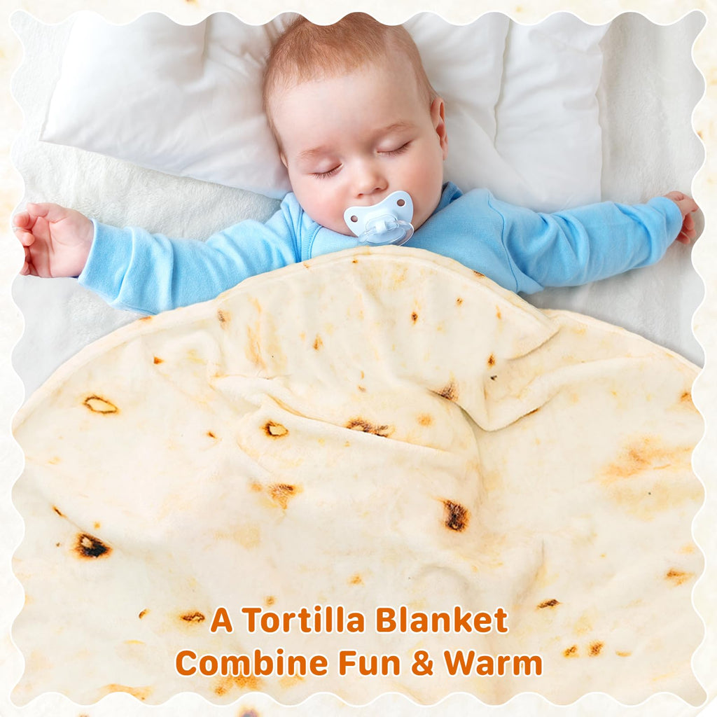 Tortilla-tæppe, baby burritos svøb tæppe, taco tæppe til nyfødt toddler, 285 GSM blødt flannel bærbart tæppe sjove gaver til babyshower dreng pige 0-3 6 9 måneder