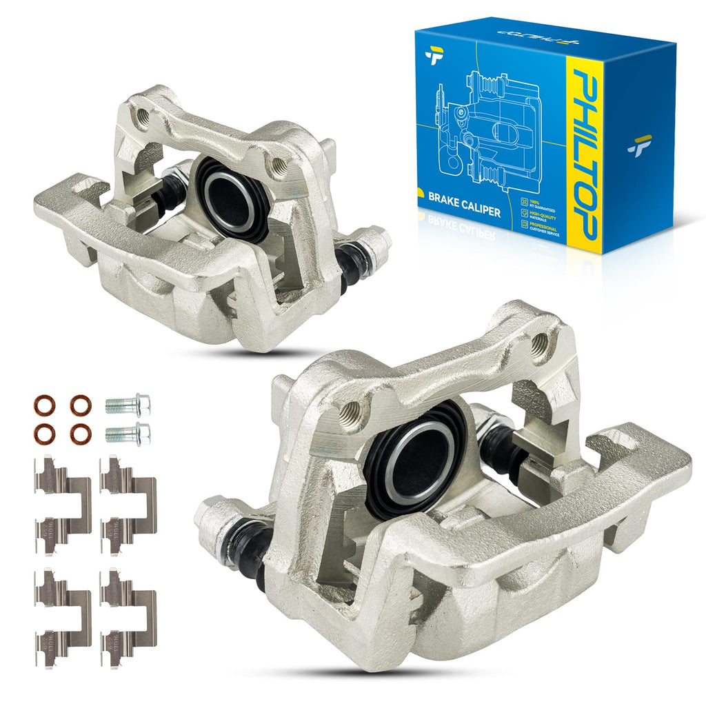 PHILTOP 18B5046 18B5047 Rear Disc Brake Caliper Assembly Fit for 2007-2017 Jeep Wrangler, 2008-2012 Jeep Liberty, 2007-2011 Dodge Nitro, 2018 Jeep Wrangler JK