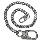 Ahiller pungkæde til mænd, låsbar karabinhage med wolframstålspids, kraftig kæde til nøgle og lomme, bæltekæder (DK-keyclip-Black-1PCS)