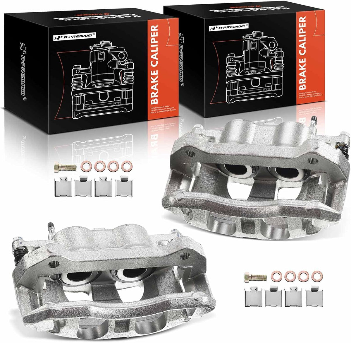 A-Premium Disc Brake Caliper Assembly with Bracket Compatible with Ford and Lincoln Models - For F-150 2010-2011, Expedition 2010-2021, Navigator 2010-2021, Mark LT 2010-2011 - Front Side