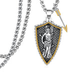 925 Sterling Silver St Michael/St Christopher Pendant Necklace for Men Women Religious Amulets Jewelry Gifts