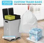 Simpli-Magic 18.5 Gallon (40L x 30L) Dual Compartment Step Trash Can – Kitchen Garbage Can with Waste & Recycling Bins – Slow-Close Lid, Odor Control, Hands-Free, Stainless Steel