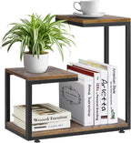 G Shaped Side Table, 3 Tier End Table for Couch Indoor, Small Sofa Coffee Table with Metal Frame for Living Room Bedroom Nightstand Bedside