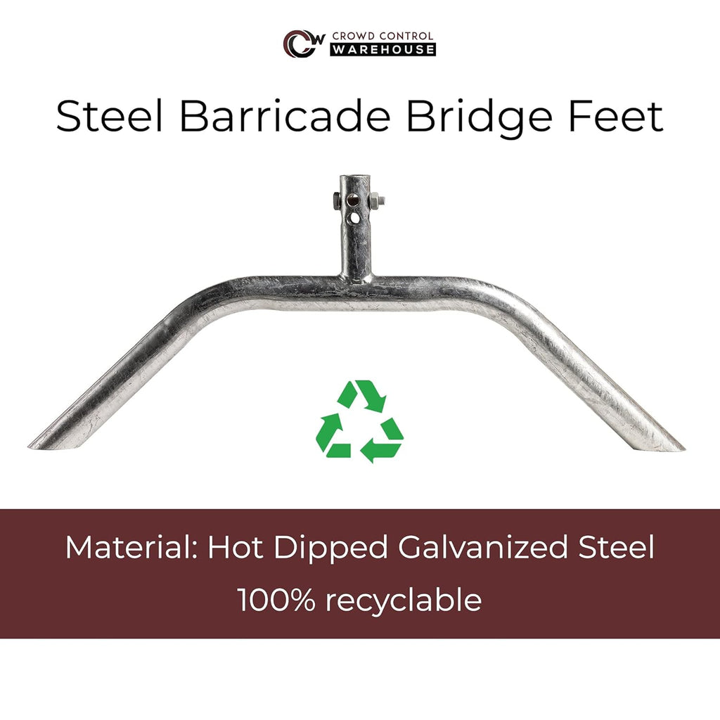 Angry Bull Barricades Metal Interlocking Steel Barricade (8.5 Ft. Heavy Duty, Bridge Feet, Grey Powder Coated, Set of 20)