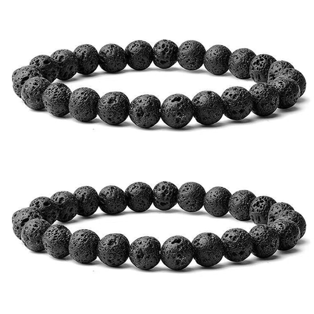 Lava Rock Protection Handmade Bracelets For Men Women Attract Wealth Chakra Feng Shui Stretchy Beaded Bracelets Lucky Anxiety Bracelets For Women (lava)