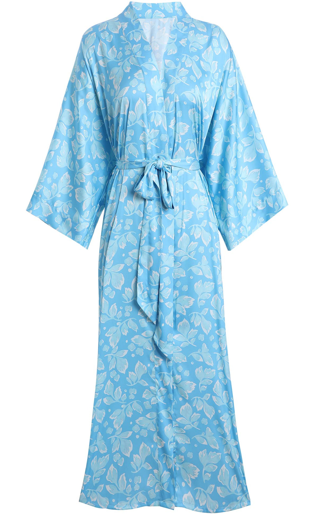 Aensso Long Soft Lightweight Silky Kimonos Robes for Women, Luxury Japanese Floral Womens Kimono Robe