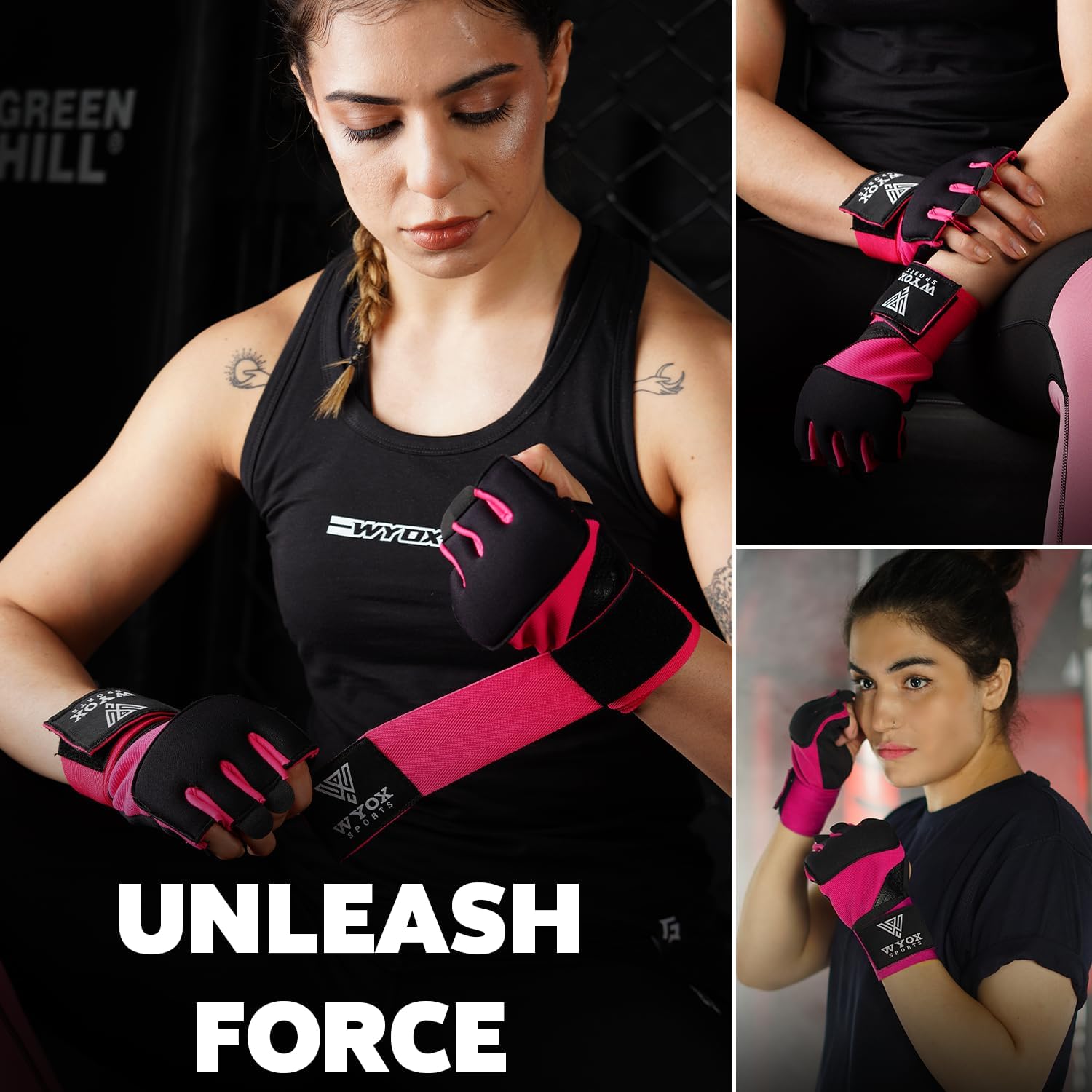 WYOX Gel Boxing Hand Wraps Inner Gloves for Men & Women, 80cm Quick Wrist Straps, Padded Knuckle Protection for Muay Thai Kickboxing, Hand Wraps for Boxing & Martial Arts