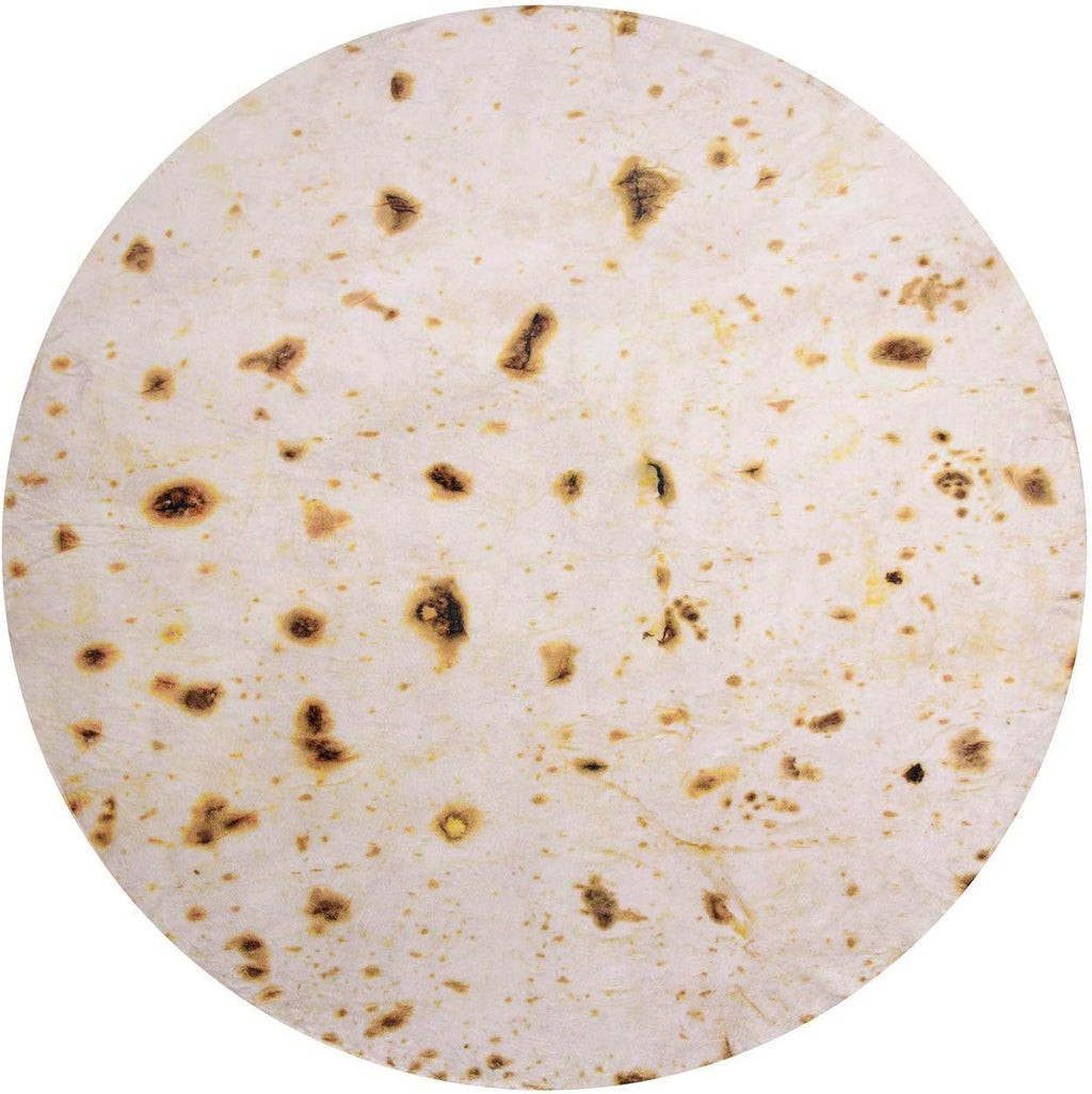 پتو پرتابی تورتیلا برریمر 2.0 دو رو 71 اینچ برای بزرگسالان و کودکان، پتوهای غول‌پیکر خنده‌دار و واقعی غذا، پتو تاکو نرم فلانل نوولتی 285 GSM (زرد - دو رو)