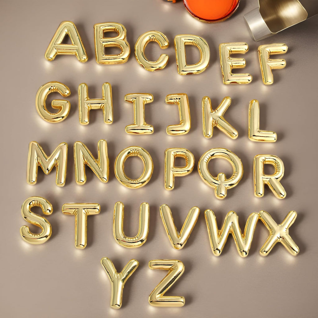 Ballon-Anfangsbuchstaben-Halsketten für Frauen, Blasenbuchstaben-Halskette 18K vergoldeter zarter Alphabet-Anhänger, puffiger Name, personalisiertes Schmuckgeschenk (Anfangsbuchstaben-Halskette A)