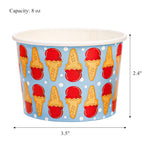 Cididu 240 Stück Papp-Eisbecher, 8 Oz Einweg-Dessert-Snack-Schalen, Party-Lieferanten Becher für heiße und kalte Speisen, Suppe, Obst, gefrorenen Joghurt