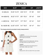 ZESICA Women's 2024 Summer Halter Dresses Sleeveless Ruffle Tiered Layered Chiffon Pleated A Line Swing Mini Dress,White,Small