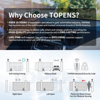 TOPENS CK2500 Automatic Sliding Gate Opener Chain Drive Electric Gate Motor for Heavy Driveway Slide Gate Up to 5700 Pounds Security Gate Operator AC Powered with 20ft Roller Chain and Remote Control