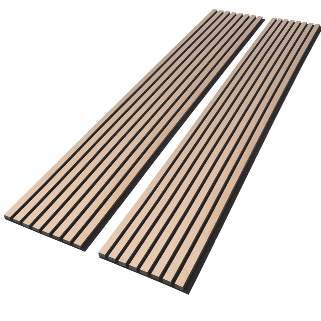 Acoustic Wood Panels for Wall - Modern Wood Slat Wall Panel, Wood Slat Panels for Wall, Noise Cancelling & Absorbing Wooden Veneer Panels, 94.49” x 13” Each, 0.82” Depth (2Pcs) (Oak_ZFH02)