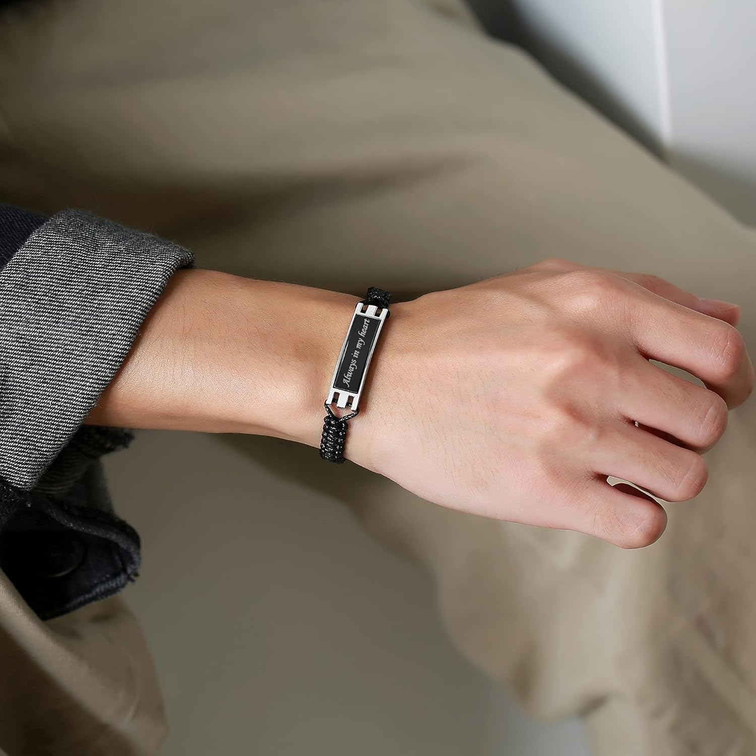 MPRAINBOW Adjustable Cremation Memorial Urn Bracelet, Stainless Steel Cremation Manmade Braided Urn Bracelet Keepsake Urn Bracelet for Ashes with Fill Kit