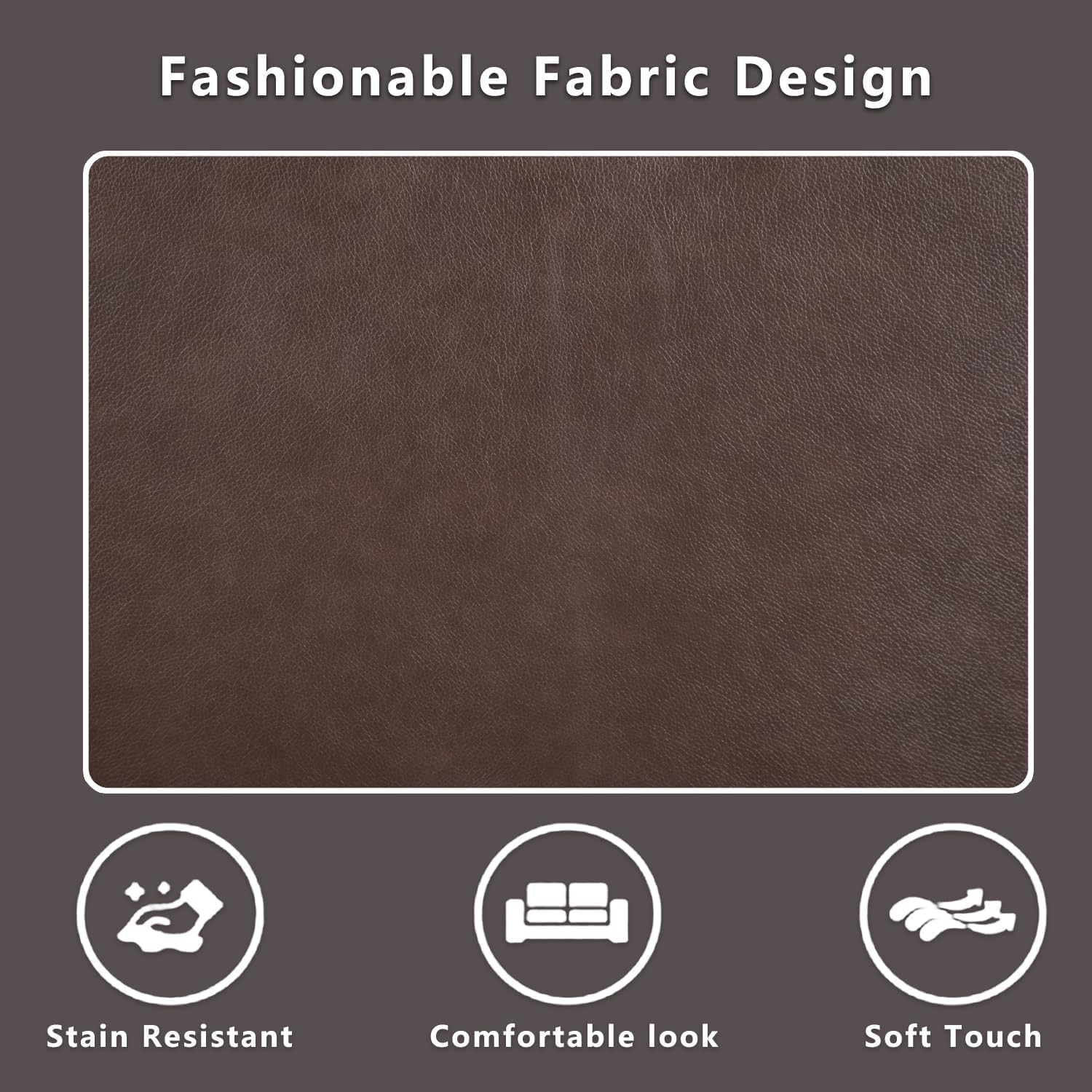 Bonded Leather Living Room Furniture Set Reclining Sofa Set Loveseat Furniture Sets in Living Room Sofa Recliners (3 Pieces, Brown)