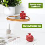 LONGSHENG - SINCE 2001 - Hand Painted Pomegranate Ring Jewelry Trinket Box Wedding Favor Gift Collectible Figurine