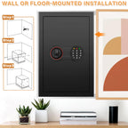 4.0 Kübik Büyük Ev Kasası Yangın Geçirmez Su Geçirmez, Hırsızlığa Karşı Yangın Geçirmez Kasa Programlanabilir Tuş Takımı, Yedek Anahtarlar ve Çıkarılabilir Raf ile, Ev Parası, Ateşli Silahlar, Belgeler ve İlaçlar için Dijital Güvenlik Kasası