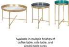 Kate and Laurel Celia Modern Round Coffee Table; 28 x 28 x 19; Black and Gold; Coffee Table for Living Room Decor; Storage; and Display