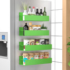 6 Pack Magnetic Spice Storage Rack Organizer for Refrigerator and Oven, Black Fridge Organizers and Storage