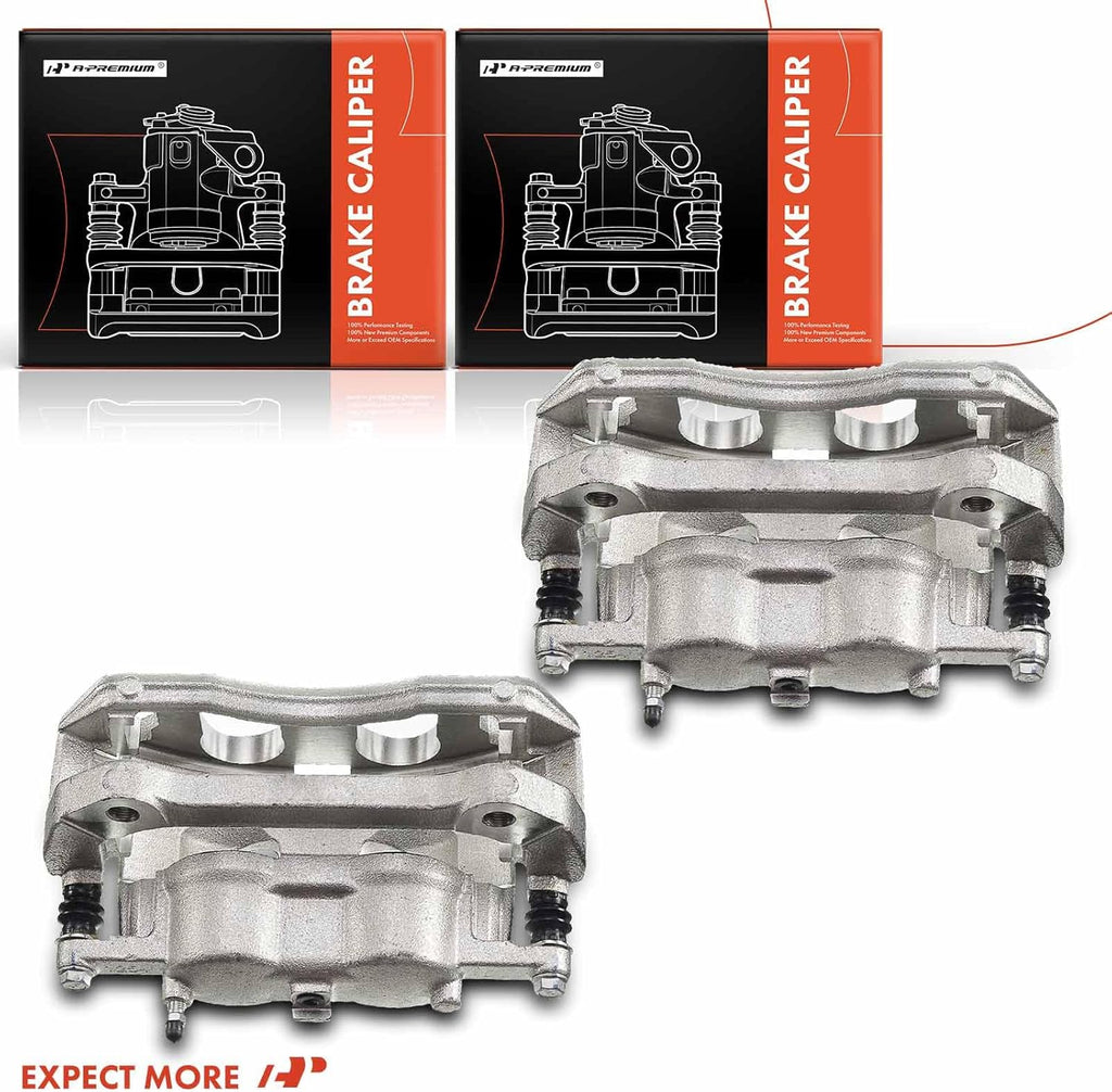 A-Premium Disc Brake Caliper Assembly with Bracket Compatible with Ford and Lincoln Models - For F-150 2010-2011, Expedition 2010-2021, Navigator 2010-2021, Mark LT 2010-2011 - Front Side