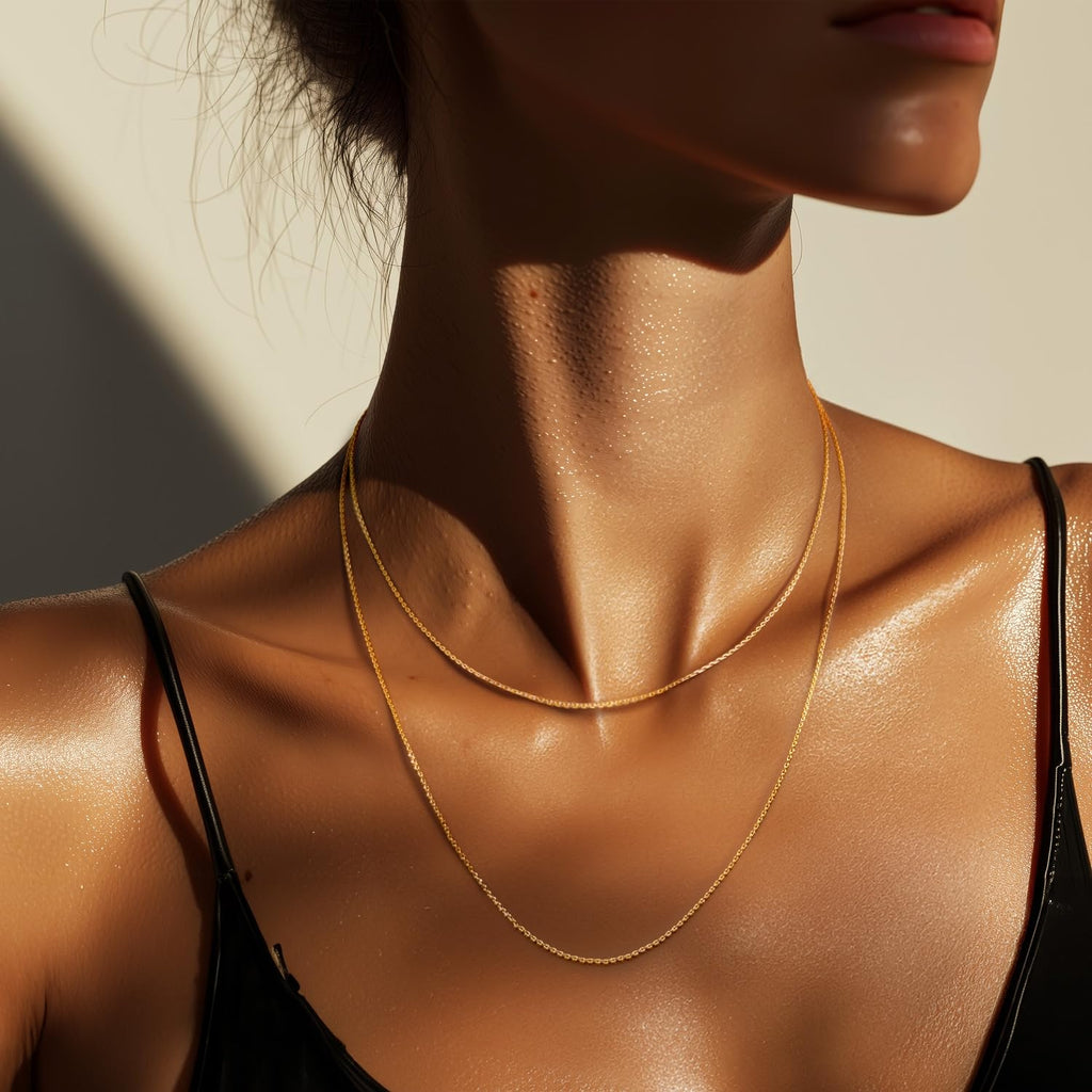 Corrente PESFIOLO de Ouro 14K para Mulheres Correntes de Ouro 14K na Moda para Homens Colares Correntes Colares Femininos Correntes de Cabo Colares para Homens 16-26IN (22in)