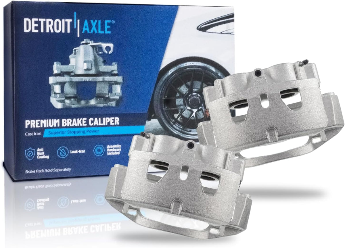 Detroit Axle - 2 Front Brake Calipers for 11-19 GMC Chevy Silverado Sierra 2500 3500 HD, 16-19 Suburban 3500 HD, Brake Calipers with Bracket Assembly 2016 2017 2018 2019 Replacement
