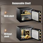 ADIMO Home Safe Box, 1.2 Cubic Feet Security Safe Box with Fireproof Waterproof Money Bag, Digital Keypad and Dual Key System, Personal Safe Fireproof Lock Box for Home Office Valuable Document