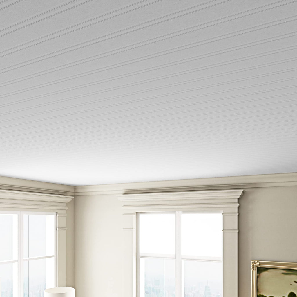 ReWallpaper Faux Beadboard Wallpaper Peel and Stick Prepasted Off White Contact Paper Self Adhesive Removable Wall Paper Vinyl Wainscoting Panels Wallpaper Rolls for Walls Ceiling Bathroom 17.5inx10ft