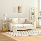 Homhedy 3-Tier Side Tables Set of 2, End Tables with Tempered Glass, Nightstands with Storage Shelves, Slim Sofa Tables for Living Room, Bedroom (2, Golden)