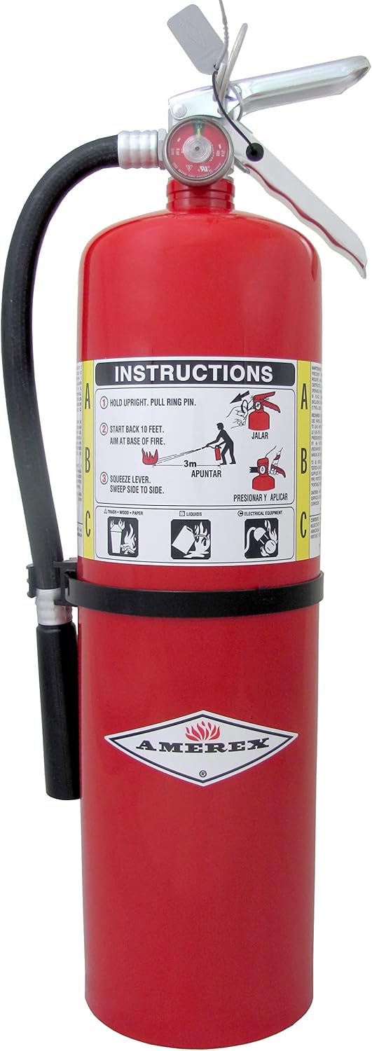 Amerex B456 10 lbs ABC Dry Chemical Fire Extinguisher with Wall Bracket
