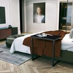 Sofa C Side End Table Wood Accent Couch Table Coffee Tray Snack Side Table Notebook Laptop Holder Over Bed Stand Reading Desk Black Color 22x14x27 Inch Space Saving for Living Room Bedroom